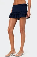 Edikted Micaela Ruffled Terry Mini Skirt