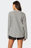 Edikted Stripey Oversized Bell Sleeve Top