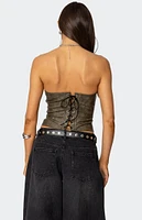 Edikted Maysen Faux Leather Corset