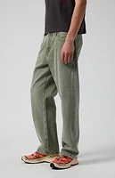 Pacsun Olive Overdyed Baggy Jeans