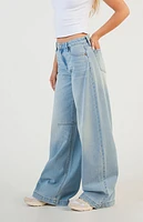 Pacsun Remi Dart Baggy Barrel Jeans Light Indigo