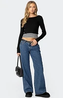 Edikted Shania Layered Striped Top