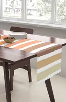 Beige Striped Table Runner
