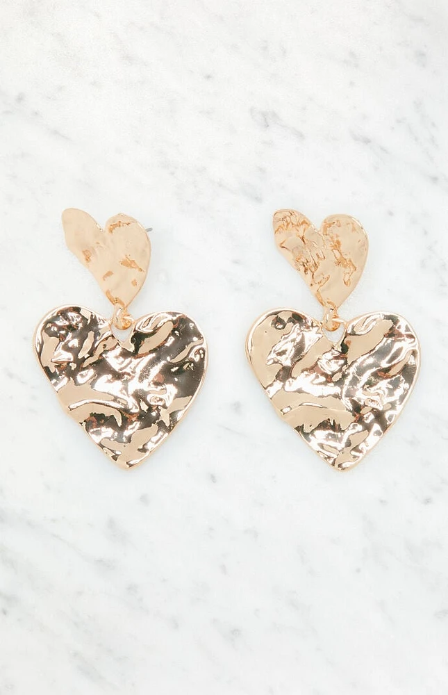 LA Hearts Chunky Heart Drop Earrings