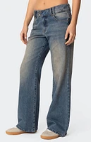 Edikted Jesi Low Rise Washed Jeans