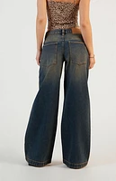 Pacsun Sloane Low Rise Ultra Baggy Jeans Dark Indigo Tinted