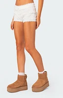 Edikted Lucy Ruffled Lace Shorts