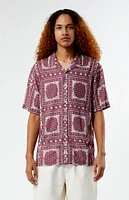 PacSun Brown Paisley Camp Shirt