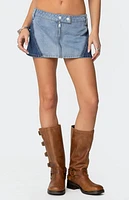 Edikted Reni Contrast Zip Denim Mini Skirt