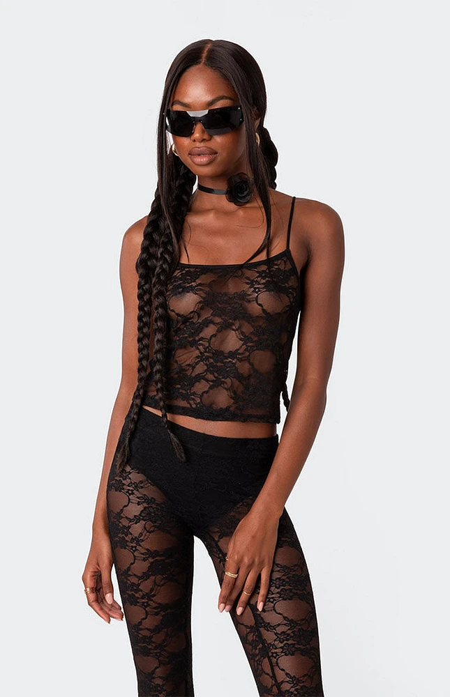 Edikted Gianna Sheer Lace Tank Top