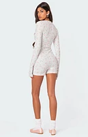 Edikted Mindy Printed Pointelle Romper
