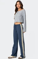 Edikted Averie Contrast Striped Sweatpants