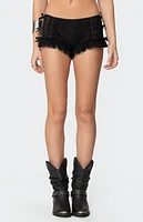 Edikted Knox Ruffle Micro Shorts