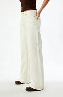 Pacsun Jessie Off White Cowboy High Waisted Baggy Jeans
