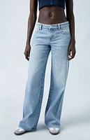 PacSun Eco Light Indigo Butt Slit Low Rise Baggy Jeans