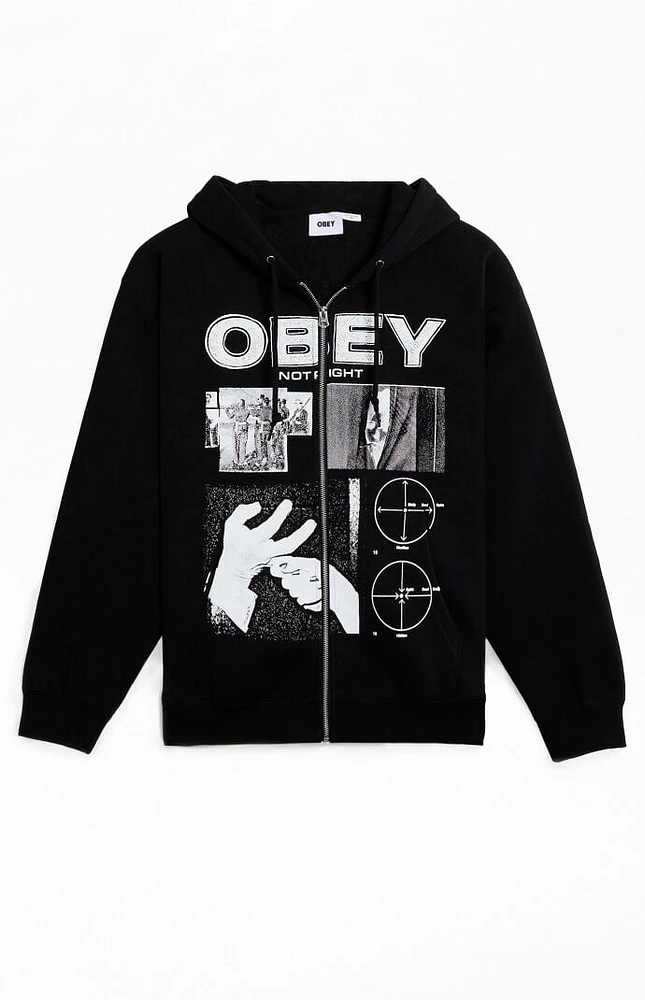 Obey Not Right Premium Zip Up Hoodie