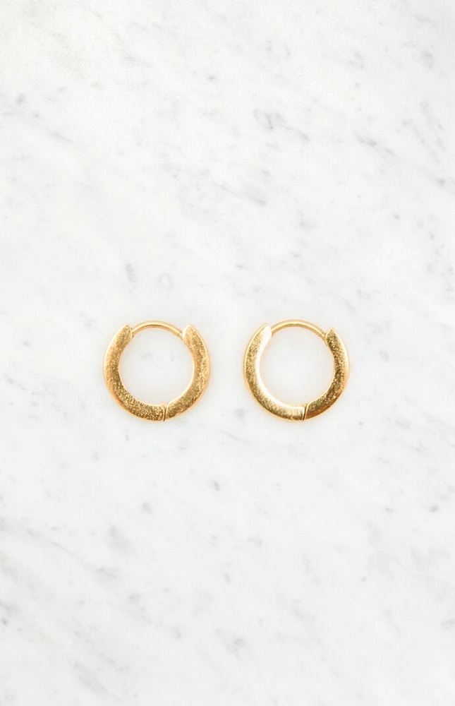 LA Hearts 14K Gold Plated Huggie Hoop Earrings