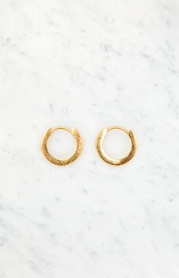 LA Hearts 14K Gold Plated Huggie Hoop Earrings