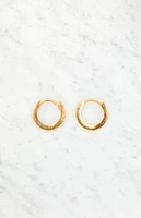 LA Hearts 14K Gold Plated Huggie Hoop Earrings