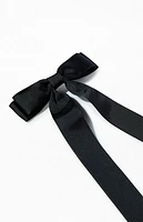 LA Hearts Black Ribbed Double Loop Bow Barrette