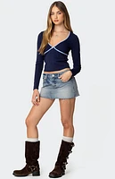 Edikted Corie Contrast V Neck Top