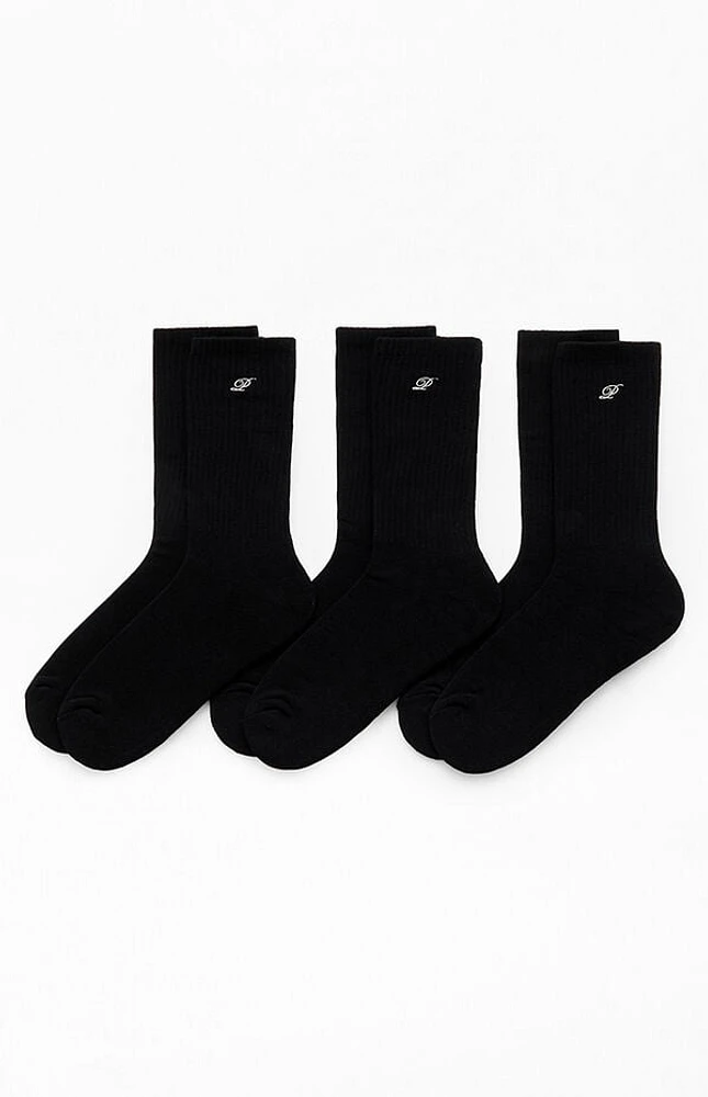 Pacsun 3 Pack Embroidered Basic Crew Socks