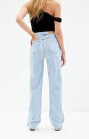 PacSun Light Indigo V-Dip '90s Boyfriend Jeans