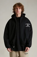 Fear of God Essentials Black Heavy Fleece University Full Zip Hoodie