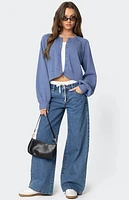 Edikted Sammi Puff Sleeve Knit Cardigan