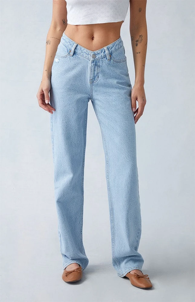 PacSun Eco Light Indigo V-Dip '90s Boyfriend Jeans