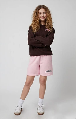 Pacsun Kids Pink Logo Sweat Shorts