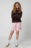 Pacsun Kids Pink Logo Sweat Shorts