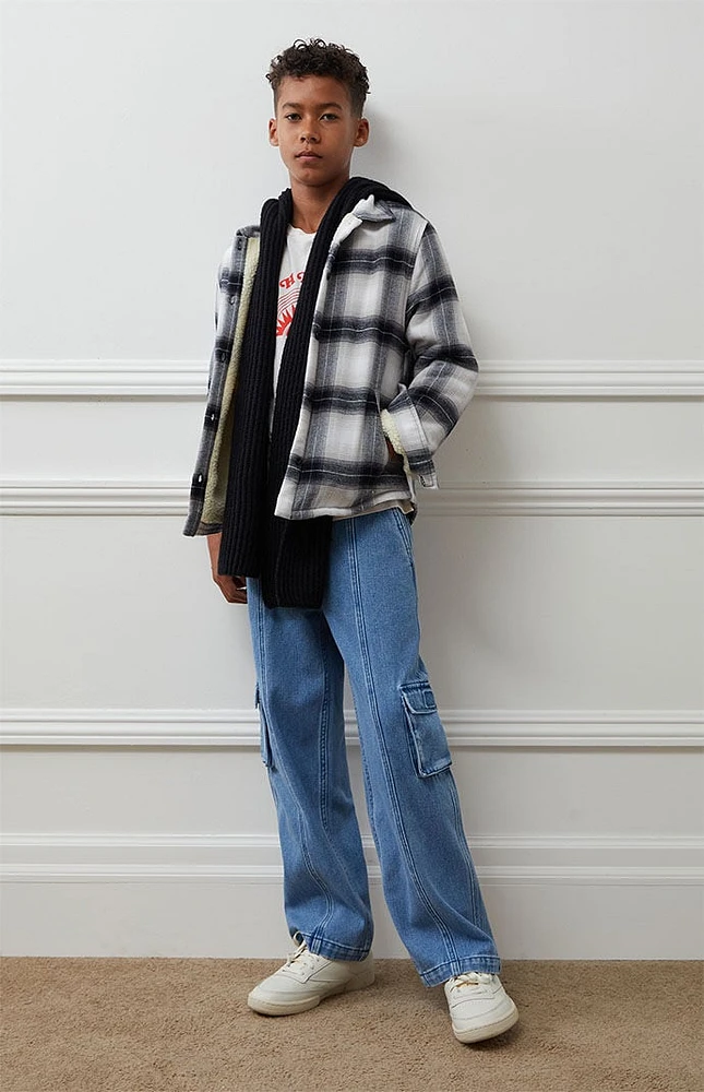 PacSun Kids Medium Indigo Baggy Cargo Jeans