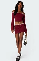 Edikted Seline Bow Ribbon Trim Mini Skirt