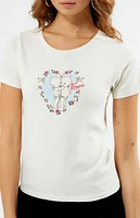 Kewpie Kiss Flower Heart T-Shirt