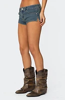 Edikted Jagger Low Rise Denim Shorts