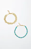 Ettika Luck & Love Turquoise Beaded Choker Necklace