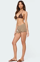Edikted Kairi Bead Crochet Shorts