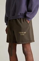 Fear of God Essentials Brown Heavy Fleece Soccer Sweat Shorts