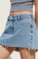 PacSun Medium Indigo Rivet Low Rise Denim Mini Skirt