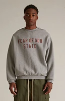 Fear of God Essentials Dark Heather Oatmeal Fleece Crew Neck Sweatshirt