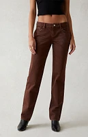 Eco Brown Low Rise Straight Leg Jeans