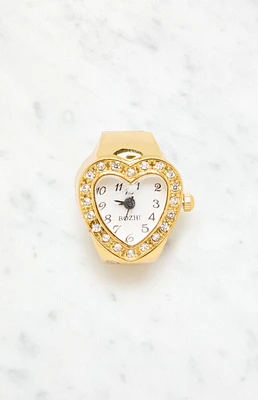 LA Hearts Gold Heart Watch Ring