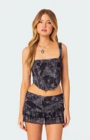 Edikted Nightlife Printed Corset Top