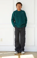 PacSun Kids Green Cable Knit Sweater