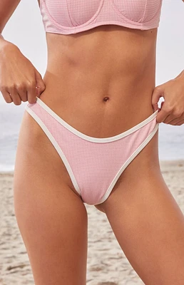 Bootin Bikinis Pink Gingham Kourtney High Cut Bikini Bottom