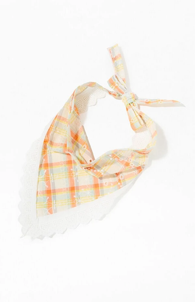 LA Hearts Floral Gingham Headscarf