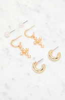 LA Hearts 3 Pack Monica Pearl Earrings