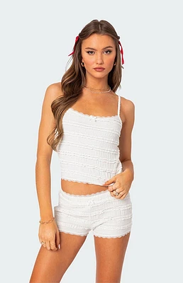 Edikted Lucy Ruffled Lace Tank Top