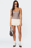 Edikted Flower Field Gingham Tank Top